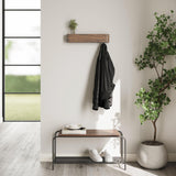 Kazai Wall-Mounted Coat Rack 'Toke' | Modern Design Coat Hanger with Hidden Wall Hooks | Solid Walnut Wood Veneer Panel Kazai.