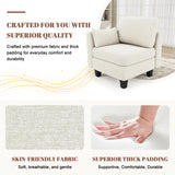 Dowiean Sectional Sleeper Sofa, 6 Seaters Modular Sleeper Sofa Couch, Comfy Sectionals Couches Bed, Convertible Sofas with Ottomans, Modular Sectional Couches for Living Room, Beige Dowiean