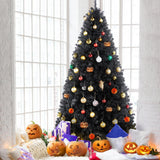 Yaheetech 7.5ft Black Artificial Christmas Pine Tree Seasonal Holiday Carnival Home Party Decoration for Home, Office Indoor Outdoor with 1749 Branch Tips and Foldable Stand Yaheetech