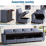 beyond SMART Modular Sectional Sofa,Multifunctional Couches for Living Room with Storage, Armrest with Power Grommet and Cup Holder, Wireless Charging Stand & LED Light Included beyond SMART