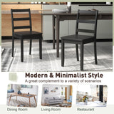 Giantex Wood Dining Chairs Set of 4 Black- Wooden Armless Kitchen Chairs with Solid Rubber Wood Legs, Non-Slip Foot Pads, Max Load 400 Lbs, Farmhouse Style High Ladder Back Wooden Dining Room Chairs Giantex