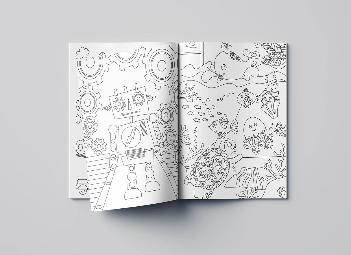 Doodle Coloring For Kids: Blue Edition WoodArtSupply