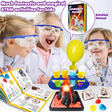 UNGLINGA 150 Experiments Science Kits for Kids Boys Girls, S.T.E.M Kit Toys Gifts Ideas Birthday Christmas, Chemistry Break Geodes, Volcano, Physics Educational Activities Project UNGLINGA