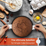 RFAQK 133PCs Round Cake Pans Sets for Baking + Cake Decorating Kit with NonStick 8 Inch Cake Pan Set of 3 -Icing Tips,Cake Leveler,Spatula, Multifunctional Cake Pan, Baking Supplies Gift & eBook RFAQK