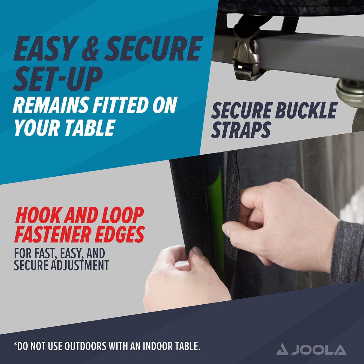 JOOLA Outdoor Ping Pong Table Cover Fits Both Folding Tables & Flat Tables -Heavy Duty Waterproof Cover with PVC Coating- Dual Function, Fits 9x5 Tables in Upright or Down Positions, Indoor & Outside JOOLA