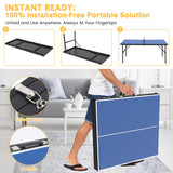 GAOMON Foldable and Portable Table Tennis Table, Indoor and Outdoor Ping Pong Table, Table Tennis Table with 2 Table Tennis Paddles and 3 Balls, 5 Minute Assembly, 60 x 26 x 27.5 Inch GAOMON
