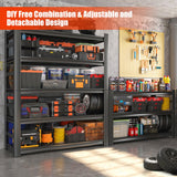 78"H Garage Shelving Unit and Storage-Easy Assembly Metal Shelves 5-Tier Utility Rack| Heavy-Duty Adjustable Shelf| Steel Rust-Resistant Shelves for Industrial,Warehouse,Basement,18"D x 48"W x 78"H Metallitrend