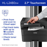 Brother HL-L2480DW Wireless Compact Monochrome Multi-Function Laser Printer with Copy and Scan, Duplex, Mobile, Black & White | Includes Refresh Subscription Trial(1), Amazon Dash Replenishment Ready Brother