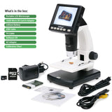 AmScope IQCREW Kid's Premium Portable LCD Color Digital Microscope with Rock and Mineral Collecting Look and Learn Activity Kit AmScope