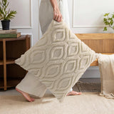 decorUhome Throw Pillow Covers 18x18 Inch Set of 2, Soft Plush Faux Wool Beige Solid Couch Pillow Covers, Accent Farmhouse Neutral Square Pillow Cases for Sofa Bed Living Room decorUhome