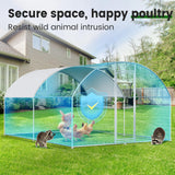 Chicken Coop Large Metal Chicken House Chicken Coops for More Than Chickens Poultry Cage with Waterproof Cover for Rabbits Duck Walk-in Chicken Run for Yard Chicken Pen CHIKENCOOP