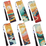 Sitsink Scenery Diamond Art Bookmarks - 6 Pcs Sunset Diamond Painting Bookmark Kits with Tassels, Sunrise DIY Gem Art Rhinestone Crafting Kit for Adults Women Sitsink
