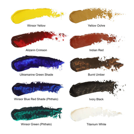 Winsor & Newton Artists 1290143 Oil Paint Set with Highest Possible Pigmentation, Highest Light Fastness - Introductory Set 10 x 21 ml Tubes Winsor & Newton