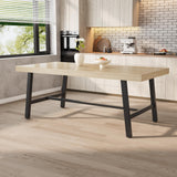 IDEALHOUSE Rustic Dining Table for 6-8 People, 78.7” Long Rectangle Kitchen Table, Industrial Farmhouse Wooden Kitchen Tables with Sturdy Metal Frame, Dining Room Table for Office, Home IDEALHOUSE