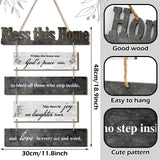 Xuhal Bless This Home Wall Decor Religious House Warming Gift Farmhouse Wooden God Sign Wood Rustic Blessing Plaque for Bedroom Living Room Kitchen Wall Art(Gray White) Xuhal