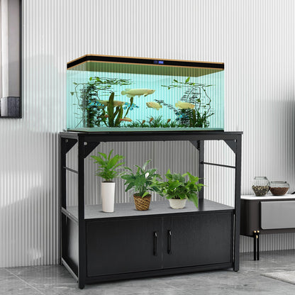 40 Gallon Fish Tank Stand Metal Frame Aquarium Stand with Storage Cabinet, Fish Tank with Stand for Fish Tank Accessories Storage for Fish Lovers, 660LBS Capacity Black 36.6" L*18.9" W Tabletop