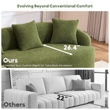 VYNELITO Oversized Sectional Sofa with Chaise for Living Room, 99" Modern Luxury Chenille 4-Seater Sofa Extra Wide Seat L-Shape Curved Cloud Couch with 4 Throw Pillows,Antique Green VYNELITO