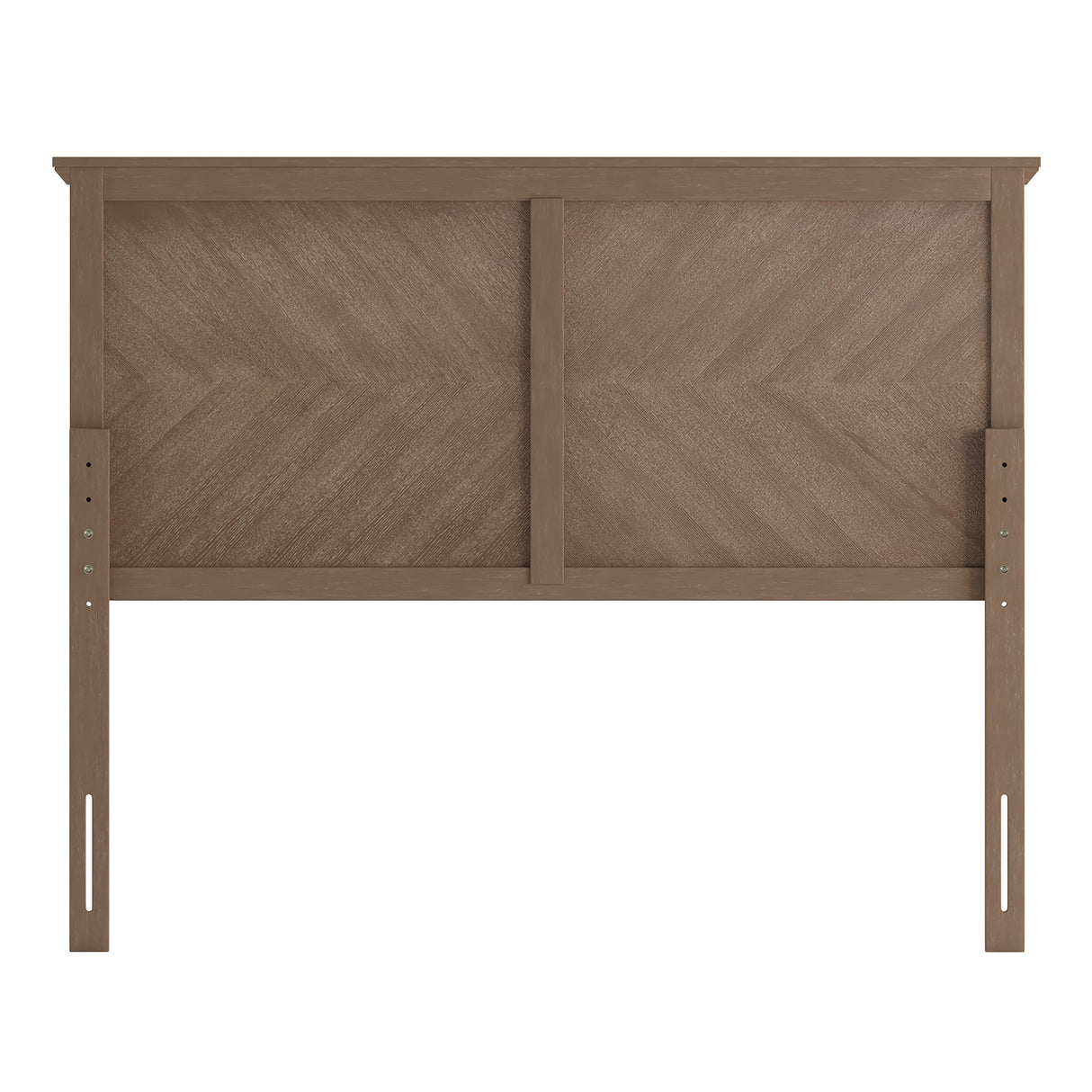 EMMA + OLIVER Frenti Full Size Wooden Headboard Only, Herringbone Patterned Adjustable Headboard in Light Brown EMMA + OLIVER