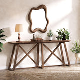 Tribesigns Farmhouse Console Table for Entryway: 70.9-Inch Extra Long Entryway Entry Table, Narrow Wooden Sofa Table Behind Couch for Hallway, Entrance, Foyer, Living Room, Rustic Brown Tribesigns