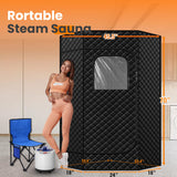 Manastin Portable Large Home Steam Sauna with 3L High Capacity Steamer, Personal Sauna Tent with Remote Control, 15 Levels Sauna Box with Folding Chair, Black (Large) Manastin