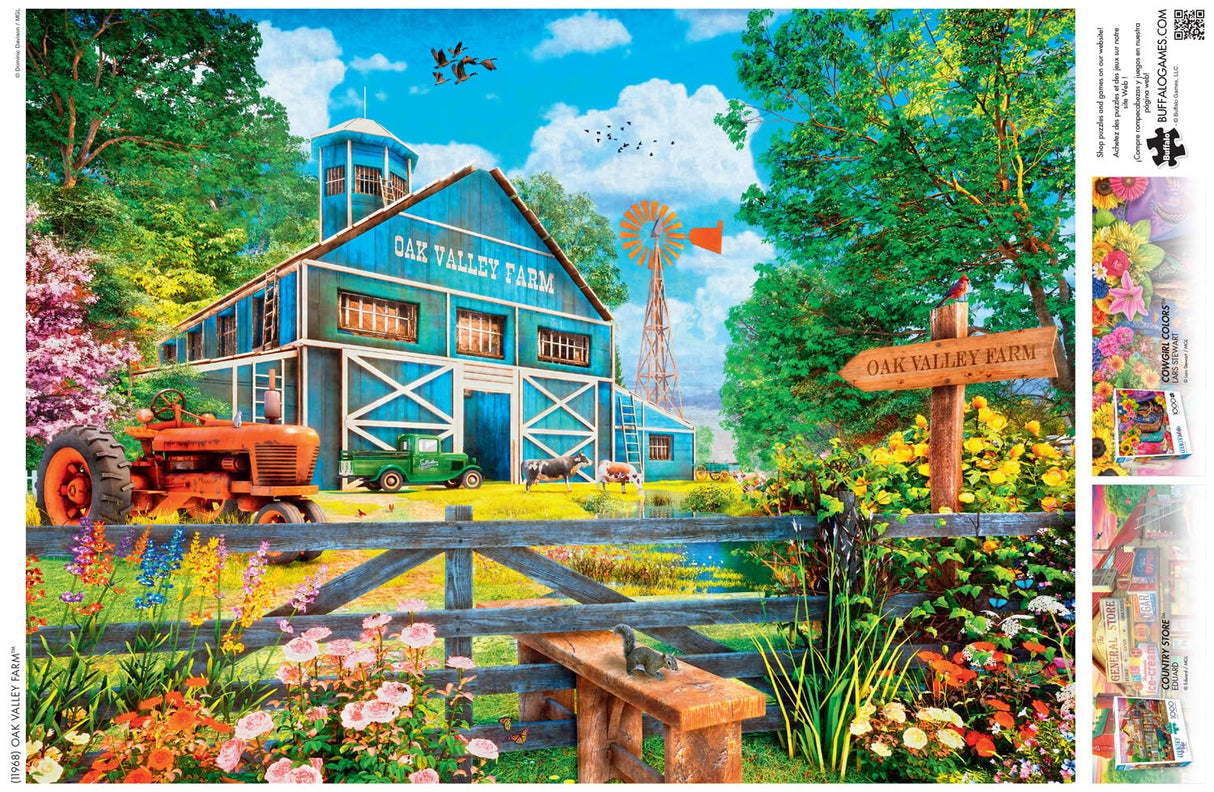Buffalo Games - Dominic Davison - Oak Valley Farm - 1000 Piece Jigsaw Puzzle for Adults -Challenging Puzzle Perfect for Game Nights - Finished Size is 26.75 x 19.75 Buffalo Games