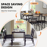 VECELO Kitchen Dining Room Table Set with 4 Chairs for Small Space, Apartment,Metal Steel Frame VECELO