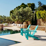 LUE BONA Poly Lumber Adirondack Chair Set of 2, Aruba Blue Adirondack Chairs with Cup Holder, 350LBS Modern Resin Patio Adirondack Chair Weather Resistant for Fire Pit, Balcony, Backyard LUE BONA