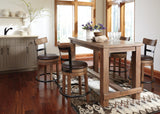 Signature Design by Ashley Pinnadel 24.25" Modern Farmhouse Swivel Counter Height Barstool, Light Brown Signature Design by Ashley