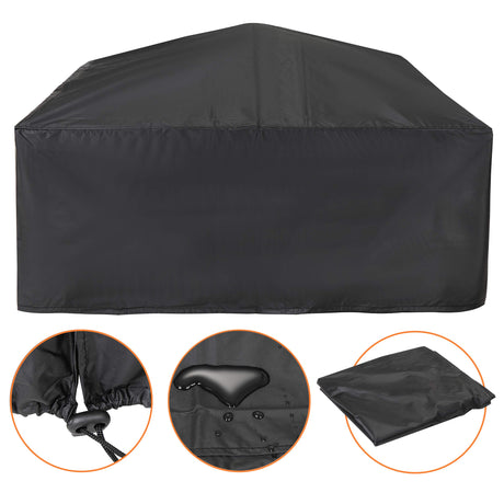 ZENY 32in Outdoor Fire Pits Outside Wood Burning Firepit Square Metal Fireplace Table Fire Bowl with Grill,Screen and Poker for Camping Bonfire Backyard BBQ ZENY