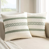 MIULEE Set of 2 Sage Green Boho Decorative Pillow Covers 18x18 Inch Farmhouse Rustic Couch Throw Pillows Modern Summer Cotton Cushion Covers Retro Cute Macrame Woven Home Decor for Bed Sofa Chair MIULEE