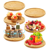 Mumufy 6 Pcs Lazy Susan Turntable Organizer Round Lazy Susan Turntable Tray for Kitchen Counter Pantry Table Organization Cabinet Bathroom(Bamboo,10 Inch) Mumufy