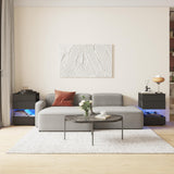 STHOUYN Bedroom LED Nightstand with Gun Drawers, Black Modern Night Stand with USB & Type-C Charging Station, Smart Nightstand Noght Stand, Bedside Table Gun Safe Side End Tables Office (1, Black) STHOUYN