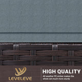 LEVELEVE 3 pcs Rocking Bistro Set Conversation Chairs PE Wicker Outdoor Rocking Chairs (Grey) LEVELEVE