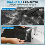 2 Pack KJ190L Filter Replacement Compatible with MOOKA KJ190L Air Purifier For Home Large Room 2000 Ft², 2 H13 HEPA Filters and 4 Washable PreFilters Pet Air Purifier Filters for Bedroom iSingo