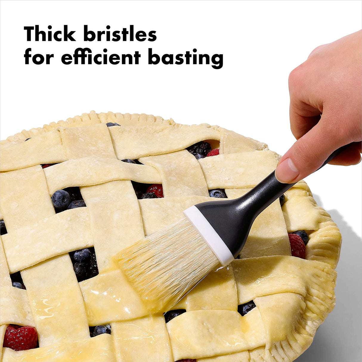 OXO Good Grips Natural Pastry Brush | Natural Boar Bristles | Non-slip Grip | Dishwasher Safe | Ideal for Butter, Oil, and Baking OXO