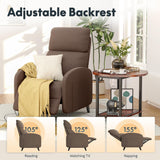 FLEXISPOT XC2 Recliner Chair for Adults, Fabric Small Reclining Chair Home Theater Seating with Side Pockets, Adjustable Modern Single Sofa Armchair, Extended Footrest for Living Room(Brown) FLEXISPOT