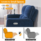 MCombo 60" Wall Hugger Power Loveseat Recliner Sofa with Adjustable Headrest, RV Reclining Loveseat with USB and Type C Charge Ports for Living Room 6924 (Navy Blue) MCombo