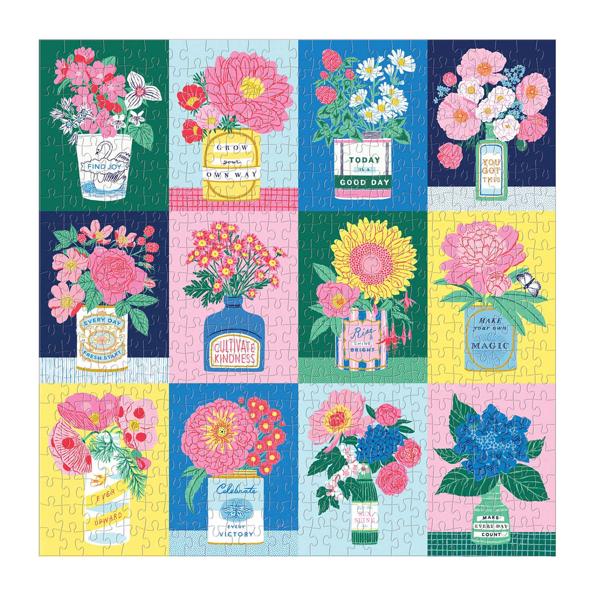 Galison Ever Upward Jigsaw Puzzle, 500 Pieces, 20” x 20” – Colorful Jigsaw Puzzle Featuring Illustrations by Emily Taylor – Thick, Sturdy Pieces, Challenging Family Activity, Great Gift Idea Galison