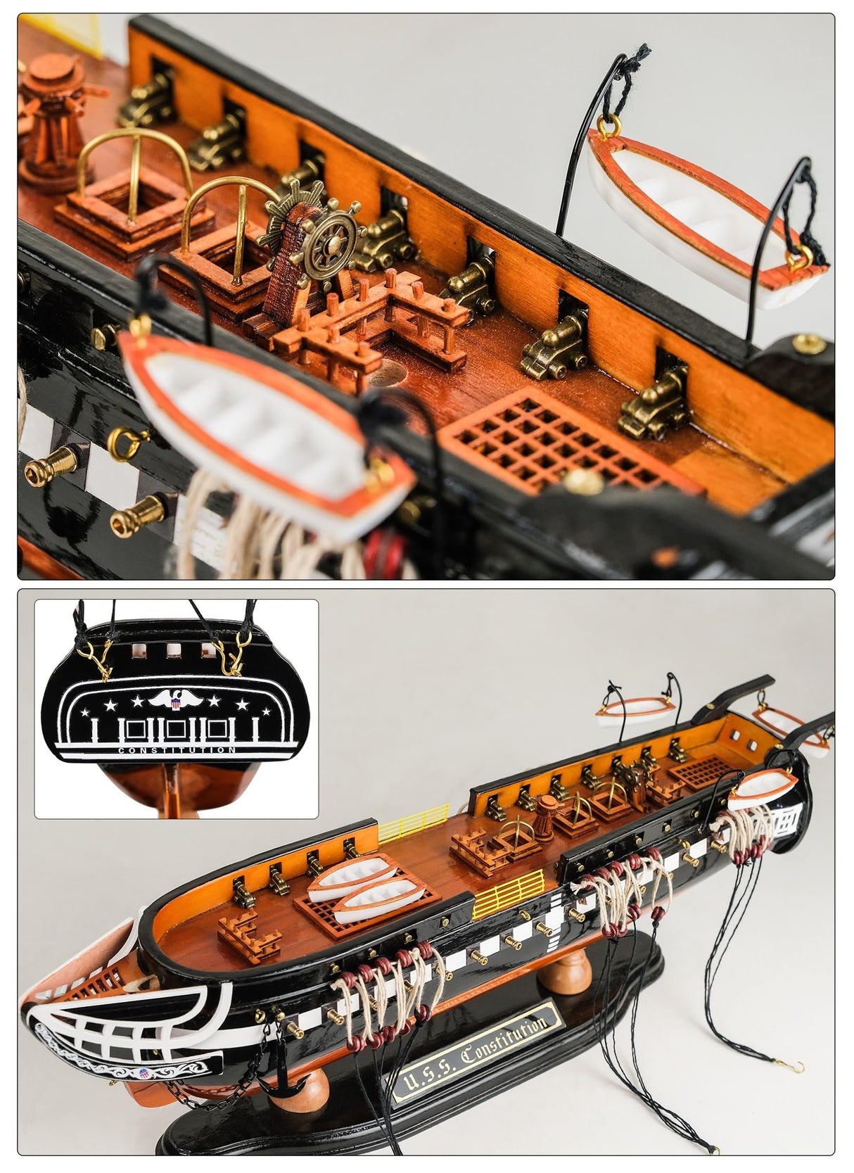 SAILINGSTORY Wooden Model Ship USS Constitution 1/140 Scale Replica Frigate Sailing Warship Model Sailboat Decor HOME DECOR SAILINGSTORY