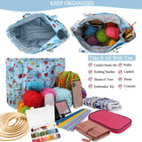 Coopay Craft Bag for Yarn Crochet Knitting Cross Stitch Project & Supplies, Crochet Bags Knitting Tote for Embroidery Item Crochet Hooks Knitting Needles, High Capacity & WaterProof, Cute Alpaca Coopay