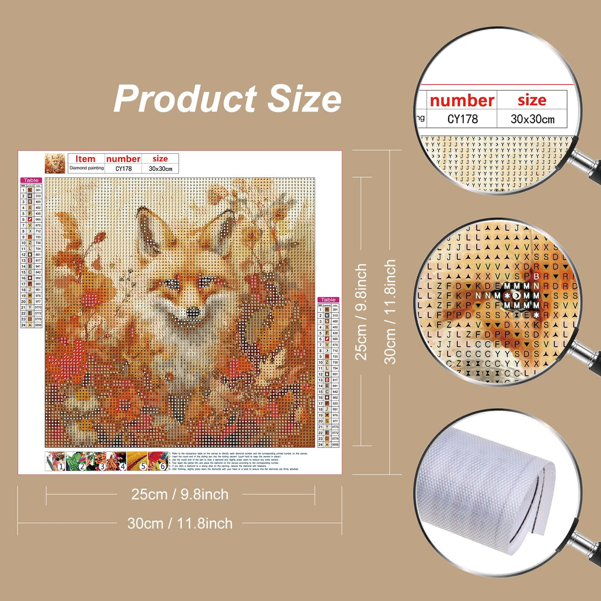 Stalente Diamond Painting Kits for Adults Fox, 5D DIY Diamond Art Kits for Beginners Round Full Drill Diamond Painting for Home Wall Decoration Gift 12×12inch, Fall Maple Leaf Stalente