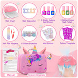 Kids Nail Polish Set for Girls, Nail Art Kit with Nail Dryer & DIY Nail Stickers, Nail Kit Toys for Girls with Non-Toxic Nail Polish,Age 3-12 Little Girl Gift Toys Websonaw