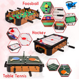 Point Games 3 in 1 Small Multi Game Set, Foosball, Air Hockey, Table Tennis - Portable Mini Arcade Table for Easy Carry - Perfect Arcade Gift for Children - Recommended Age 3+ Point Games