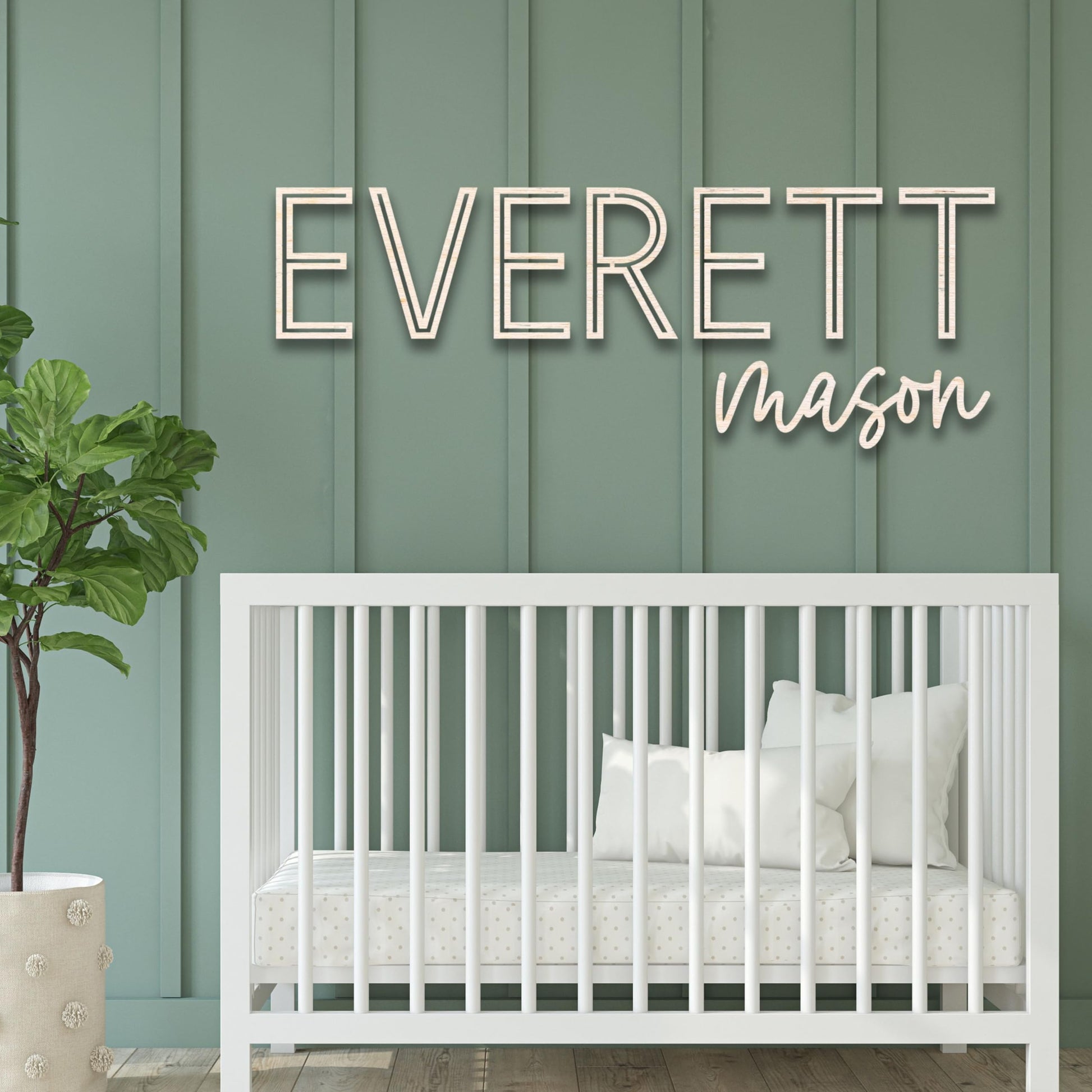 Baby Boy Decor for Nursery - Personalized Wood Name Sign - Nursery Name Sign - Custom with First and Middle Name - Wooden Name Signs - Baby Gifts - - WoodArtSupply