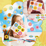 Saillong 36 Pcs Daisy Diamond Painting Sticker 5d DIY Diamond Sticker Sunflower Painting Creative Decals Resin Flower Rhinestone Gem Art Kits for Refrigerator Home Crafts Adults Summer Gift Decor Saillong