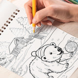TPLHOUSE Christmas Wild Life Coloring Book Spiral Bound for Adults, Premium Cover, 30 Illustrations Coloring Pages of Animal Wildlife in Holiday Scenes for Stress Relief and Relaxation TPLHOUSE