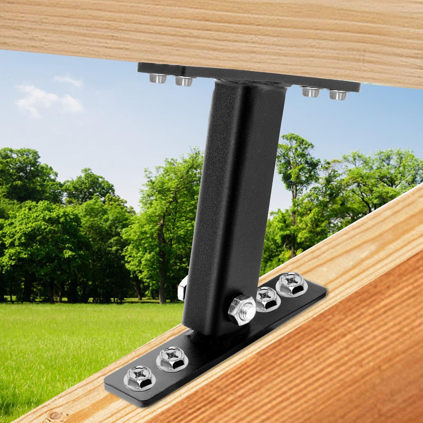 TOPTGO 3 Pack Roof Riser Brackets Kit,Patio Roof Riser,Pergola Roof Riser Beam Brackets,Adjustable Heavy Duty Pergola Roof Brackets for Wood Patio Cover Pergola Gazebo