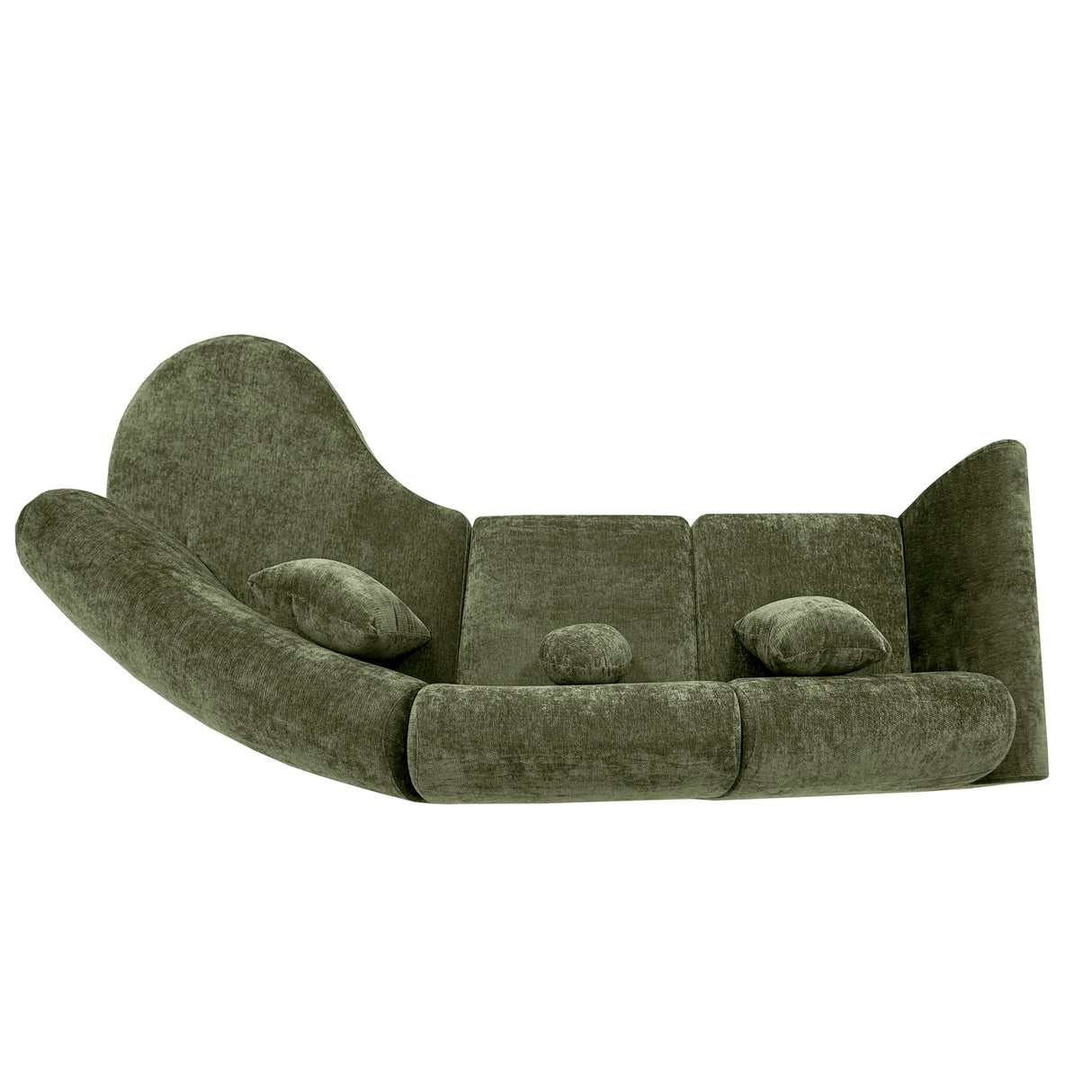 Christopher Knight Home Grelyn Modern Curved Modular Sectional Sofa, Wool Fabric Large Cloud Couch, 6-Seater L-Shaped Couch for Living Room, 3-Piece Lounge Sofa with Chaise,Fully Assembled,Olive Green Christopher Knight Home