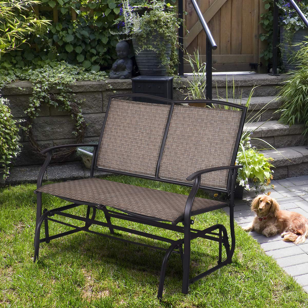 Giantex OP3100-New Patio Glider Bench, Brown 41.5"X28.0"X37"(LXWXH) Giantex
