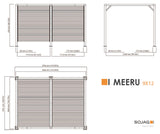 Sojag Meeru 9 ft. x 12 ft. Outdoor Aluminum Pergola with Rustproof Powder-Coated Frame, Welded Anchoring Plates, and Louvered Wall Design for Stylish Backyard Shade and Shelter Sojag